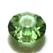 Imitation Austrian Crystal Beads, Grade AAA, Faceted, Flat Round, Lime Green, 4.5x2.5mm, Hole: 0.7~0.9mm(SWAR-F061-2x5mm-16)
