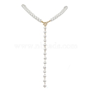 Glass Pearl Bead Necklaces, White, 20.59 inch(523mm)(NJEW-JN04894)