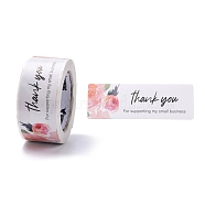 Self-Adhesive Paper Gift Tag Youstickers, Rectangle Thank You Stickers Labels, for Small Business, Light Coral, 2.9x6x0.01cm, 120pcs/roll(DIY-A023-01A)