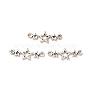 Tibetan Style Alloy Connector Charms, Triple Star Links, Nickel, Antique Silver, 9x25x1.5mm, Hole: 1.5mm, about 833pcs/500g(X-TIBE-B001-41AS)