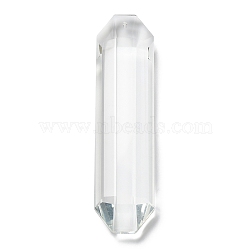 Transparent Glass Big Pendants, Faceted, for Chandelier Crystal Hanging Pendants, Bullet, 119.5x29x13mm, Hole: 2mm(GLAA-R223-09B)