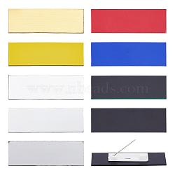 DICOSMETIC 18Pcs 9 Colors ABS Plastic Brooch, Blank Name Plate, Mixed Color, 24.5x74.5x1.2mm, 2pcs/color(JEWB-DC0001-16)