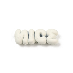 Spray Painted Alloy Beads, Letter, Lead Free & Nickel Free & Cadmium Free, White, 6.5x18x5mm, Hole: 1.6mm(PALLOY-S038-11B)