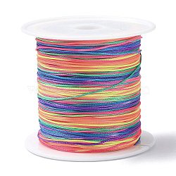 Nylon Chinese Knot Cord, Nylon Jewelry Cord for Jewelry Making, Colorful, 0.4mm, about 28~30m/roll(NWIR-C003-02Q)