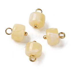 Acrylic Pendants, with Brass Loops, Column, Light Khaki, 12.5x8.5mm, Hole: 2.5mm(MACR-C033-10C)