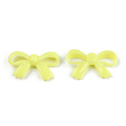 Opaque Acrylic Beads, Bowknot, Yellow, 18x30x5.5mm, Hole: 1.6mm, about 600pcs/500g(SACR-T351-005E)