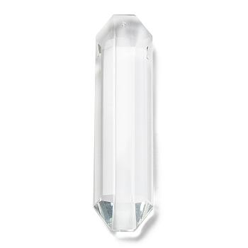 Transparent Glass Big Pendants, Faceted, for Chandelier Crystal Hanging Pendants, Bullet, 119.5x29x13mm, Hole: 2mm