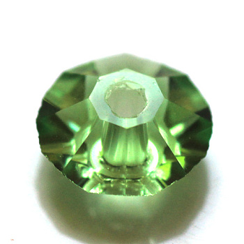 Imitation Austrian Crystal Beads, Grade AAA, Faceted, Flat Round, Lime Green, 4.5x2.5mm, Hole: 0.7~0.9mm