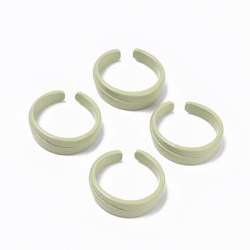 Spray Painted Alloy Cuff Rings, Open Rings, Cadmium Free & Lead Free, Dark Sea Green, US Size 6 1/2(16.9mm)