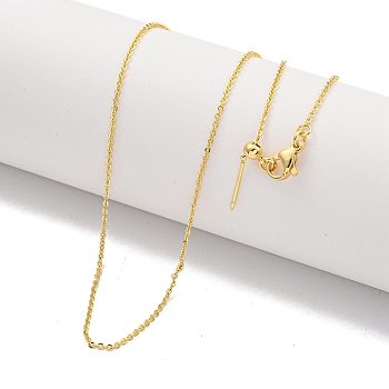 Brass Cable Chain Necklaces for Women, Real 18K Gold Plated, 17.60 inch(447mm)