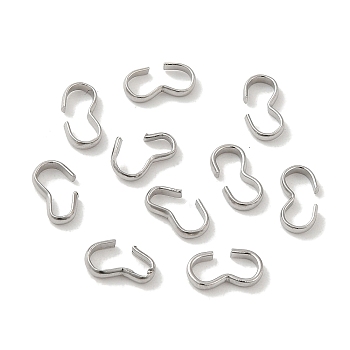 304 Stainless Steel Quick Link Connectors, Chain Findings, Number 3 Shaped Clasps, Stainless Steel Color, 8x4x1.4mm
