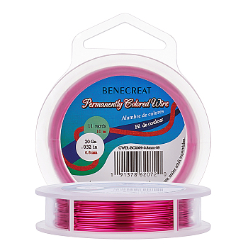 BENECREAT Copper Wire for Jewelry Making, Camellia, 20 Gauge, 0.8mm, about 10m/roll