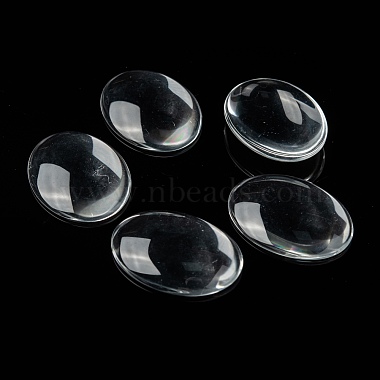 Transparent Oval Glass Cabochons(GGLA-R022-40x30)-6