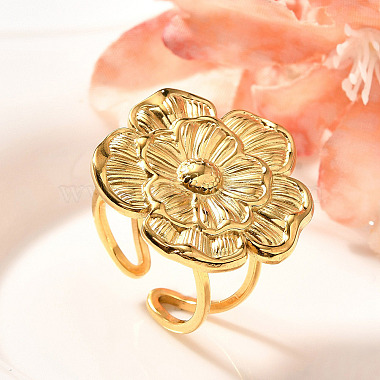 Flower 201 Stainless Steel Cuff Rings