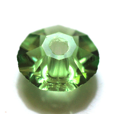 5mm LimeGreen Flat Round Glass Beads