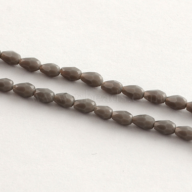 5mm Gray Drop Glass Beads