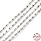 Rhodium Plated 925 Sterling Silver Oval Ball Chains(STER-F052-07P)-1