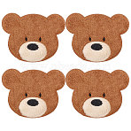 Computerized Embroidery Polyester with Fur Iron on/Sew on Patches, Costume Accessories, Bear, Coconut Brown, 116x150x4mm(DIY-WH0671-397B)