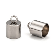 304 Stainless Steel Cord Ends, Stainless Steel Color, 13x9mm, Hole: 3.5mm, 8mm inner diameter(X-STAS-E020-8)