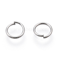 Iron Open Jump Rings, Nickel Free, Round Ring, Platinum, 21 Gauge, 6x0.7mm, Inner Diameter: 4.5mm, about 20000pcs/1000g(IFIN-T019-6mm-P)