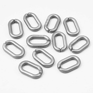 Opaque Acrylic Linking Rings, Quick Link Connectors, For Jewelry Cable Chains Making, Oval, Gray, 27x16x4mm, Inner Diameter: 19x8mm, about 490pcs/500g(OACR-S038-004B-A05)
