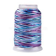 5 Rolls 6-Ply Segment Dyed Polyester Cords, Milan Cord, Round, Deep Sky Blue, 0.3mm, about 147.64 Yards(135m)/Roll(WCOR-P001-01A-07)