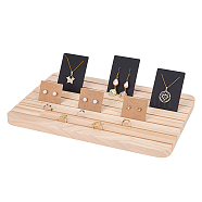 7-Slot Beech Wood Earring Card Display Stands, Earring Card Organizer Holder, Rectangle , PapayaWhip, 23x33x1.7cm(EDIS-WH0032-08)