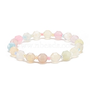 Natural Agate Round Beaded Stretch Bracelet with Glass Seed, Gemstone Jewelry for Women, Colorful, Inner Diameter: 2-1/8 inch(5.4cm)(BJEW-JB08195-01)