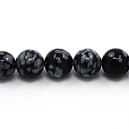 Natural Snowflake Obsidian Beads Strands, Round, 4mm, Hole: 1mm(G-G515-4mm-01)