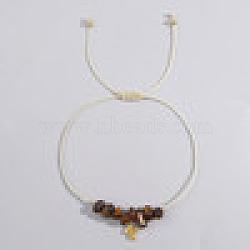 Bohemian Style Cross Natural Tiger Eye Braided Beaded Bracelets for Women(XK2373-7)