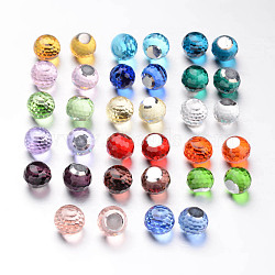 Faceted Round Glass Cabochons, Mixed Color, 8x7mm(X-GGLA-L008B-M)
