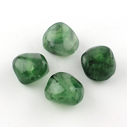 Nuggets Imitation Gemstone Acrylic Beads, Medium Sea Green, 25x24x17mm, Hole: 3mm, about 84pcs/500g(OACR-R044-06)
