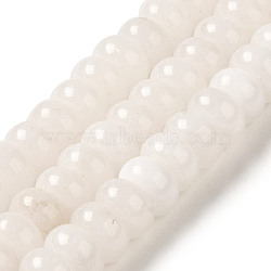 Natural White Jade Beads Strands, Rondelle, 10x5.5mm, Hole: 1mm, about 67pcs/strand, 15.16''(38.5cm)(G-B078-H01-01)