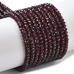 Natural Garnet Beads Strands, Faceted, Rondelle, 4x2.5mm, Hole: 0.5mm, about 148pcs/strand, 15.24''(38.7cm)(G-P556-A01-02)