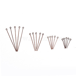 Iron Eye Pin, Red Copper, 18mm/30mm/40mm/50mmx0.7mm, Hole: 2mm, 600pcs/box(IFIN-X0051-06R)