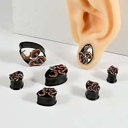 304 Stainless Steel Ear Plugs Gauges, Teardrop Mushroom Tunnel Ear Expander for Men Women, Black, 12mm(WGD6A2D-05)
