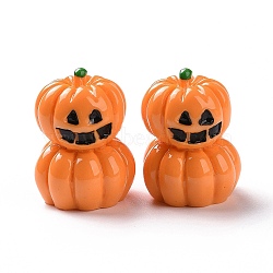 Halloween Opaque Resin Cabochons, Pumpkin Jack-O'-Lantern, Dark Orange, 25x19x20mm(RESI-D063-17)