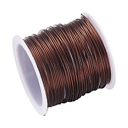 Round Copper Wire Copper Beading Wire for Jewelry Making, Long-Lasting Plated, Saddle Brown, 20 Gauge, 0.8mm, about 26.24 Feet(8m)/roll(YS-TAC0004-0.8mm-05)