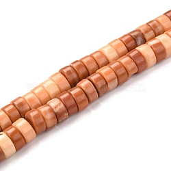 Nbeads 1 Strand Natural Wood Lace Stone Beads Strands, Heishi Beads, Flat Round/Disc, 6x3mm, Hole: 1mm, about 119~131pcs/strand, 14.76~15.74 inch(37.5~40cm)(G-NB0002-43)