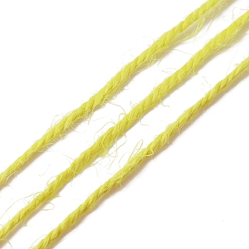 Jute Twine, Twisted String, for DIY Crafts, Gardening, Card Making, Yellow, 2mm, about 54.68 Yards(50m)/Roll
