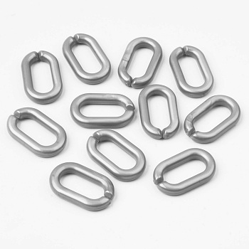 Opaque Acrylic Linking Rings, Quick Link Connectors, For Jewelry Cable Chains Making, Oval, Gray, 27x16x4mm, Inner Diameter: 19x8mm, about 490pcs/500g