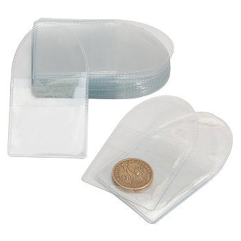 PVC Single Pocket Coin Sleeves Holders, Individual Clear Plastic Coin Flips Coin Protector, for Coin, Jewelry Small Items Collection Storage, Rectangle, Clear, 5.5x5.15x0.1cm