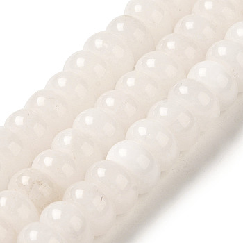 Natural White Jade Beads Strands, Rondelle, 10x5.5mm, Hole: 1mm, about 67pcs/strand, 15.16''(38.5cm)