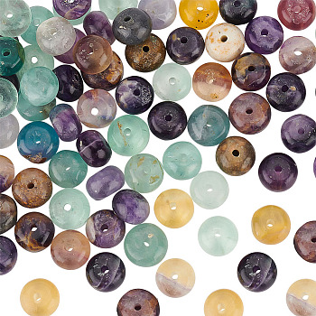 1 Strand Natural Colorful Fluorite Beads Strands, Rondelle, 8x5mm, Hole: 0.7mm, about 70pcs/strand, 14.76~14.96 inch(37.5~38cm)