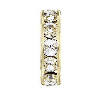 Preciosa&reg MAXIMA Crystal Multi-Stones Settings, Spacer Beads, Czech Crystal, 711 39 103 Rondelle with Chatons, 00030 Crystal, Golden, 4.5mm