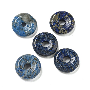 Natural Lapis Lazuli Donut/Pi Disc Charms, 12~13x3~4mm, Hole: 3mm