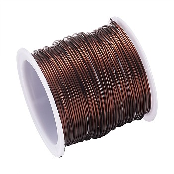 Round Copper Wire Copper Beading Wire for Jewelry Making, Long-Lasting Plated, Saddle Brown, 20 Gauge, 0.8mm, about 26.24 Feet(8m)/roll