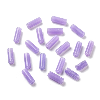 Opaque Acrylic Beads, Two Tone, Column, Lilac, 13.5x4.7mm, Hole: 1.4mm