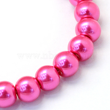 Baking Painted Pearlized Glass Pearl Round Bead Strands(X-HY-Q330-8mm-10)-2