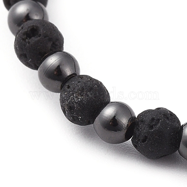 Natural Lava Rock Beads Stretch Bracelets(BJEW-JB04802)-5